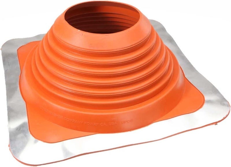 Fasteners Plus Store #7 Square Silicone Metal Roof Pipe Flashing Boot - Fits 5-1/2" - 11-1/2" Pipe OD - Red (Made in USA) - Image 1